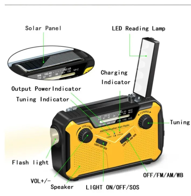 Solar Hand Crank Survival Radio